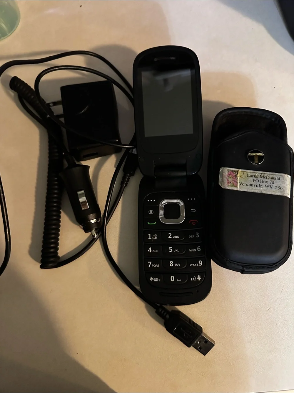 Consumer Cellular Black Flip Phone with Display